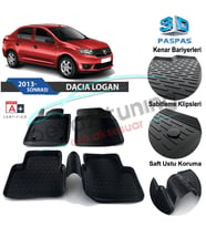 Dacia Logan Havuzlu 3D Paspas Niken Siyah 2013 Sonrası