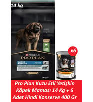Pro Plan Kuzu Etli Yetişkin Köpek Maması 14 Kg + 6 Adet Hindi Konserve 400 Gr