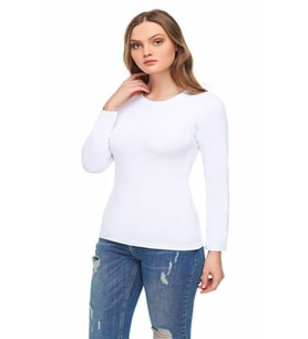 Tutku Elit 2203 Kadın Uzun Kol Fanila Body - 1 Adet (Beyaz)