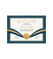 Blue Gold Classic Elegant Appreciation Certificate