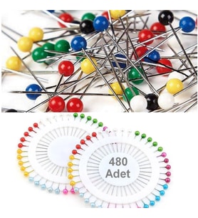 Renkli Çelik Eşarp Şal İğnesi 480 Adet Toplu İğne 28mm Karışık Renkli Eşarp İğnesi Şal İğnesi