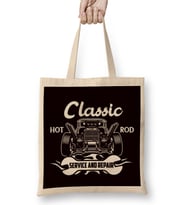 Classic Hot Rod American Old Cars Automobile Hotrod Garage Bez Çanta Uzun Saplı