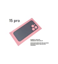 Apple iPhone 15 Pro Arka Pil Batarya Kapağı (Cam) (Beyaz)