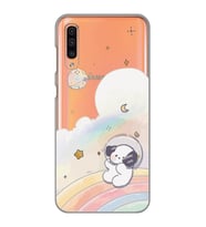 Samsung Galaxy A70 Uyumlu Sevimli Köpek Desenli Şeffaf Telefon Kılıfı