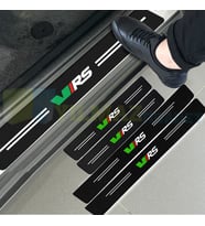 Skoda Vrs Logo Karbon Kapı Eşiği Oto Sticker Etiket Yapıştırma Çıkartma 4 Parça