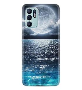 Oppo Reno 6 Kılıf Resimli Desenli Baskılı Silikon Great Moon 1301