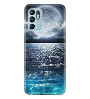 Oppo Reno 6 Kılıf Resimli Desenli Baskılı Silikon Great Moon 1301