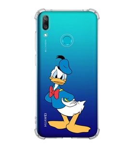 Huawei Y7 2019  Köşe Korumalı Antişok Kapak Donald Duck Tasarımlı Şeffaf  Kılıf