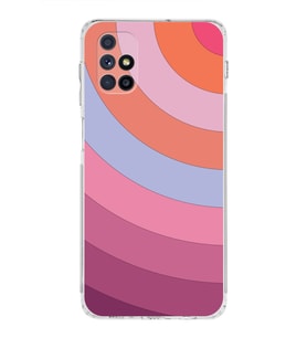 Samsung Galaxy M51  Kamera Korumalı Kapak Renk Cümbüşü Tasarımlı  Şeffaf  Kılıf