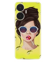 C55 Uyumlu Kılıf Resimli Desenli Baskılı Silikon Lollipop Woman 1416