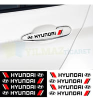 Hyundai Logo Yan Ayna Kapı Kolu Jant Oto Sticker Etiket 4 Adet 13 Cm