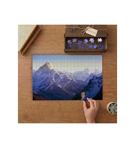 Karlı Dağ Manzarası Tasarımı 240 parça Ahşap Puzzle Ahşap Kutuda MP03335