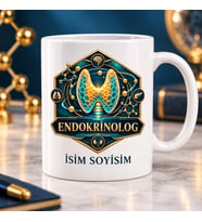 Endokrinolog Kupa Bardak Tiroid ve Molekül Desenli