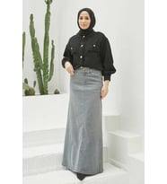 2254-Klasik Etek Gri