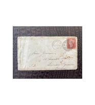 İngiltere Klasik Dönem 1864 Victoria Red Penny Pullu Zarf Rochester (650 Damgalı) çıkışlı Londra'ya