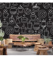 Kahve Temalı Cafe Duvar Kağıdı Baskı