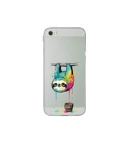 iPhone 5S ile Uyumlu Splash Tembel Hayvan Tasarımlı Şeffaf Silikon Kılıf