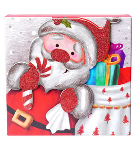 Yılbaşı Noel Baba Motifli Hediye Kutusu 19x9 cm