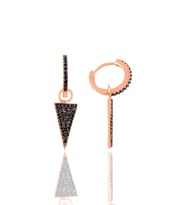Söğütlü Silver Gümüş  taşlı piramit küpe (Rose)