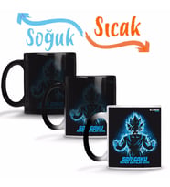 Son Goku Super Saiyajin Azul 03 Sihirli Kupa Bardak Porselen