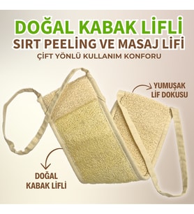 Doğal Kabak Lifli Sırt Peeling ve Masaj Lifi Cilt Yüzeyini Yeniler Cilt Sıkılaştırıcı Etki Oluşturur