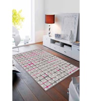 Fuşya Spor Kaymaz Tabanlı Makinede Yıkanabilir Halı FV002 - 100 x 160 cm