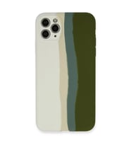 Apple İphone 11 Pro Kılıf Ebruli Lansman Silikon - Beyaz-yeşil