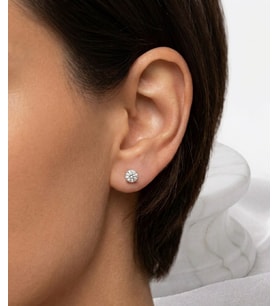 Kadın Moissanite Tek Taş Model Gümüş Küpe