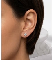 Kadın Moissanite Tek Taş Model Gümüş Küpe