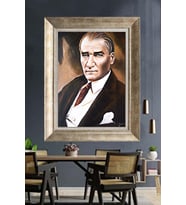 Gümüş Çerçeveli Atatürk Tablo ds86