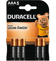 Basic AAA Alkalin İnce Kalem Pil (5'li Paket) – 1,5V – LR03 MN2400