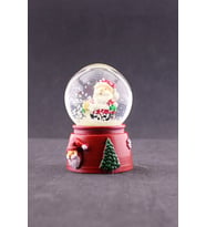 Yeni Yıl Hediyesi Dekoratif Yeni Yıl Noel Baba Temalı Mini Boy Işıklı Kar Küresi 6,5 cm