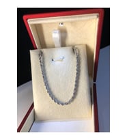 2.5mm Burgu Halat Beyaz Renk Çelik Kolye • Işıklı Kutuda • Sevgiliye • Eşe • Babaya Hediye Kolye