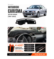 MITSUBISHI CARISMA BÜYÜK EKRAN (1997-2003) Uyumlu Torpido Örtüsü Torpido Kılıfı - Siyah Bej