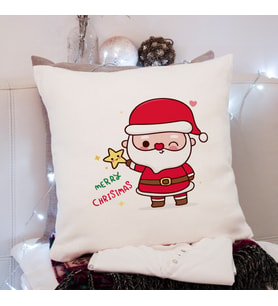 Mutlu Yıllar & Merry Christmas & Yılbaşı & Noel Baba Tasarımlı Yastık