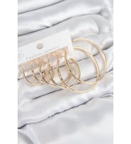 Pirinç Halka Model Gold Renk Kadın Set Küpe - TJ-BKP11047