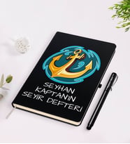 BK Gift Kişiye Özel İsimli Siyah Seyir Defteri ve Kalem Seti-5