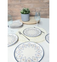 Floral Waves Nordic Çiçek Desenli Pasta Tabağı 22 cm 6'lı Set