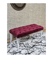 Beyaz Boyalı Tel Ayaklı 90 cm Puf Bench - Puf - Bench - Kasalı Oturak - Oturak - Yatak Ucu Puf Bordo Renk 90 x 41 Boyut/Ebat (Çok Renkli)