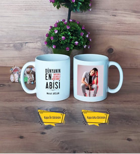 Abiye Hediye Kupa Bardak Beyaz Fotoğraflı Abiye Doğum Günü Hediyesi