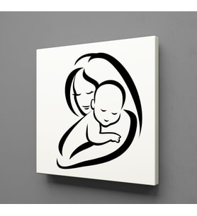 BEBEĞİNE SARILAN ANNE KANVAS TABLO 150x150cm