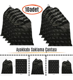 Ayakkabı Saklama Çantası Askılı Dolap Çekmece Düzenleyici Seyahat Çantası Hurcu 10 Adet