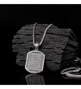 925 Ayar Gümüş Ayetel Kursi Yazılı Motifli Unisex Model Kolye (Gri)