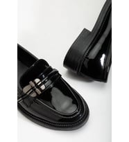 Lucy Ortopedik Taban Deri Loafer (Siyah Rugan)