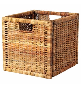 Rattan Sepet Kutu Düzenleyici IKEA 32x35x32 cm 1 Adet Rattan Renk Çok Amaçlı Kullanım Kare (Kahverengi)