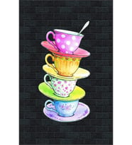 Eliana Home Baskılı, Yıkanabilir Kaymaz Taban Mutfak Halısı LNA2099 100x150 cm (Siyah)