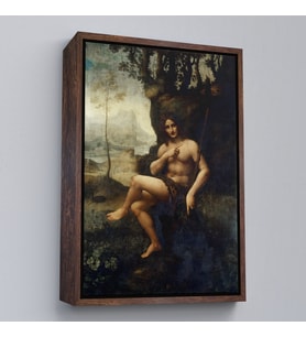 Çerçeveli Leonardo Da Vinci - Francesco Melzi - Bacchus Tablo (Beyaz)