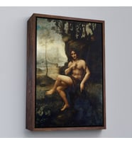 Çerçeveli Leonardo Da Vinci - Francesco Melzi - Bacchus Tablo (Beyaz)