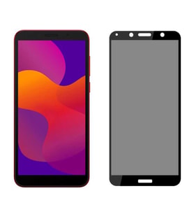 Huawei Y5P Privacy Temperli Full Ekran Koruyucu New (Siyah)