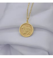 Kişiye Özel 925 Ayar Gümüş Tasarım Ayı Figürlü Kolye (Gold)